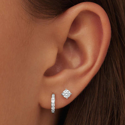 Dara Brillane Stone Earrings Set | White Gold
