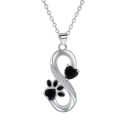 Infinite Symbol Necklace Hearts Paw Print