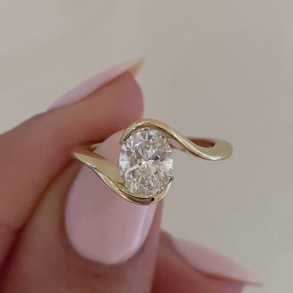 Crystalline Orbit Gold Ring