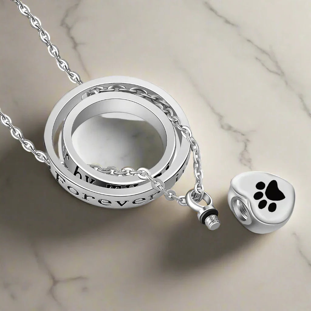 Stainless Steel Urn Paw Necklace