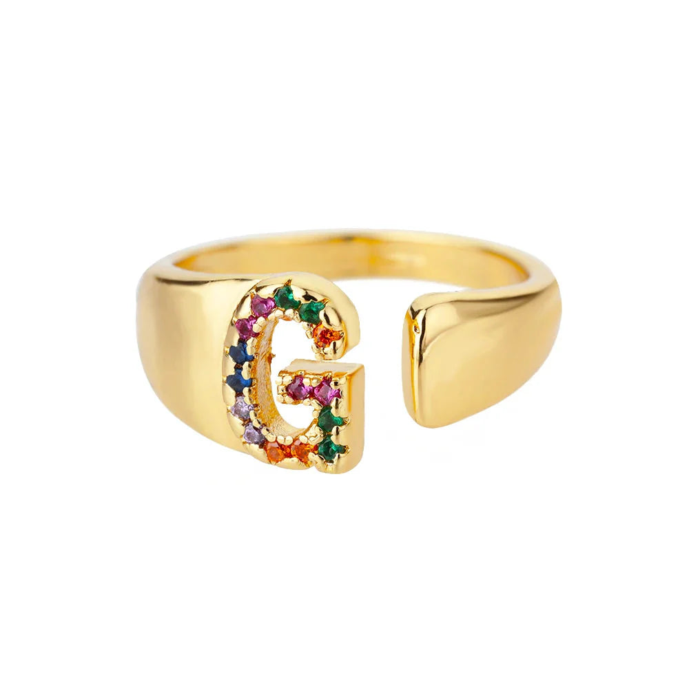 Grace - Gold Stainless Steel Initial Ring