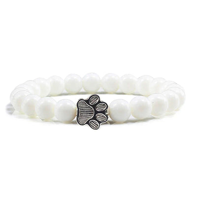 Beaded Paw Bracelet – Natural Stone Design
