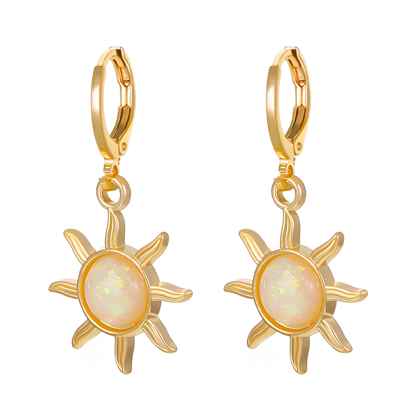Elegant Opal Sun Earrings for Women