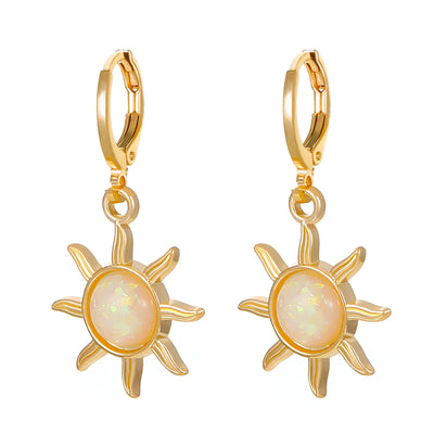 Elegant Opal Sun Earrings for Women