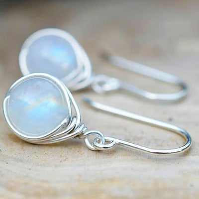 Minimalist Opal Pendant Earrings