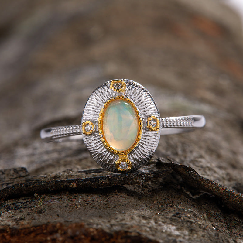 Genuine Opal Gemstone Ring