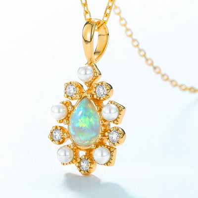 Luxury Opal Pendant Necklace