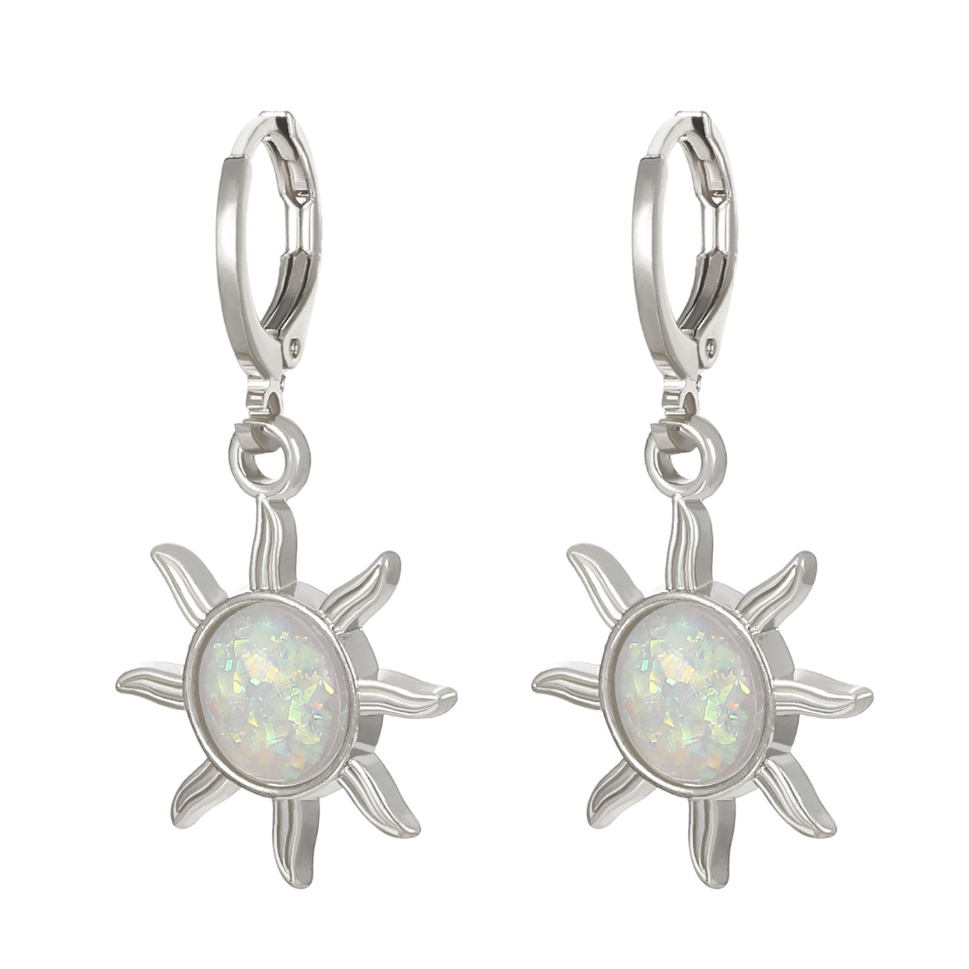 Elegant Opal Sun Earrings for Women