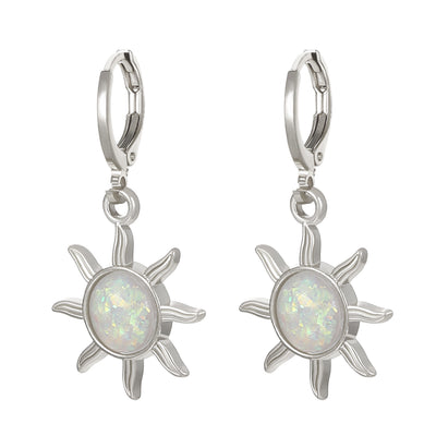 Elegant Opal Sun Earrings for Women