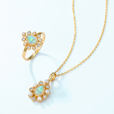 Luxury Opal Pendant Necklace
