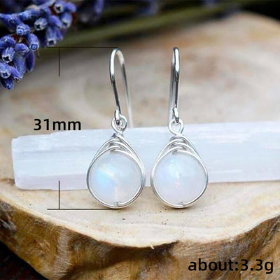 Minimalist Opal Pendant Earrings