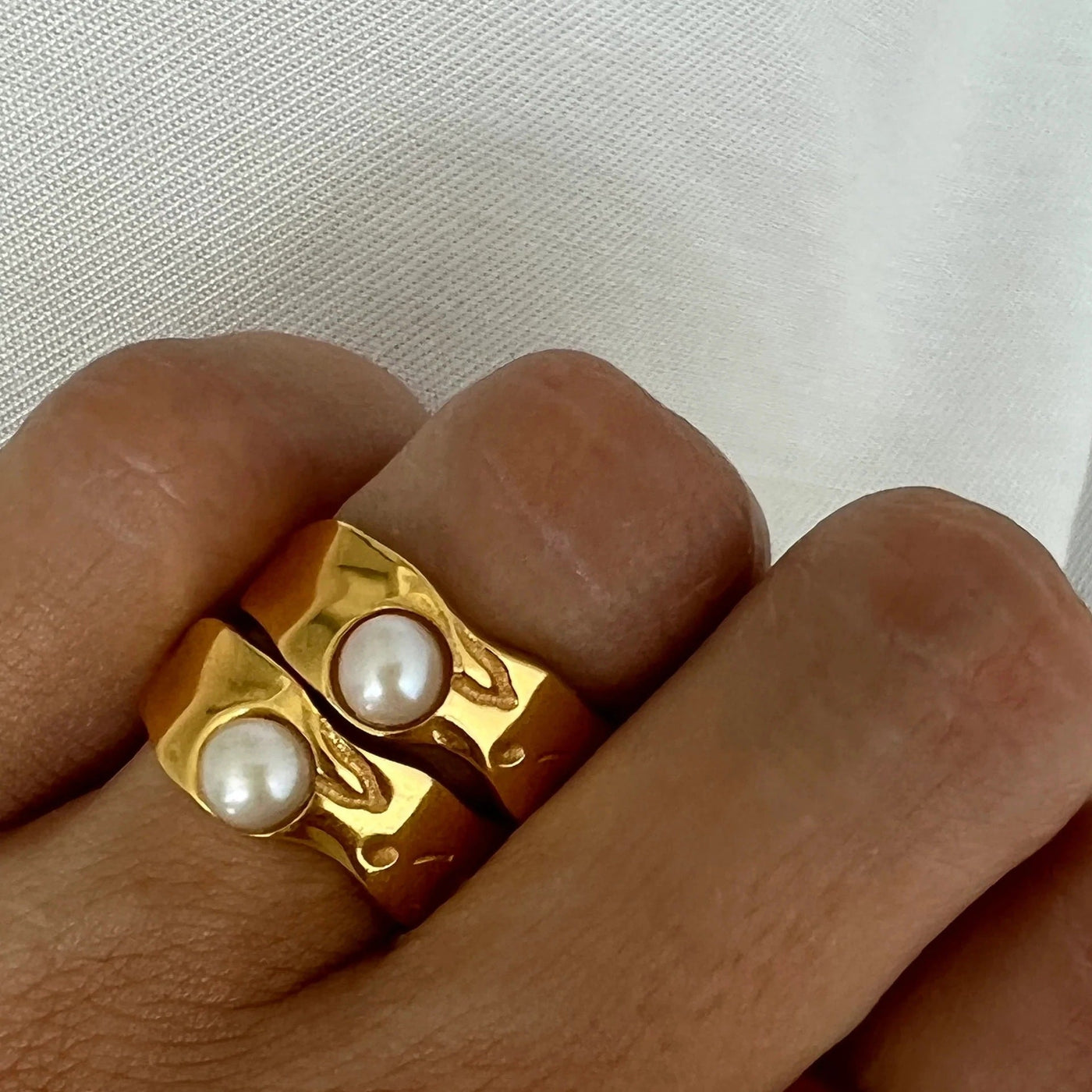 Timeless Natural Gold Pearl Ring