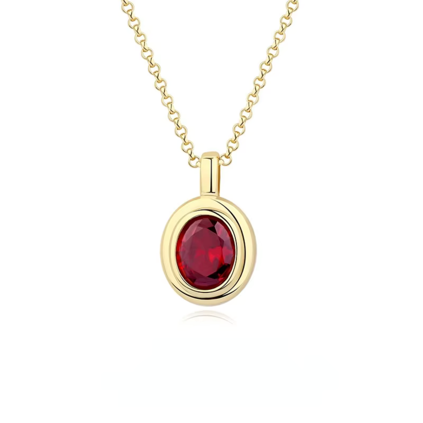 Red Cubic Zirconia Pendant Necklace