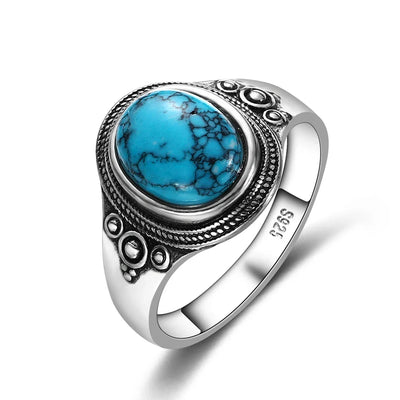 Timeless Silver Oval Turquoise Ring
