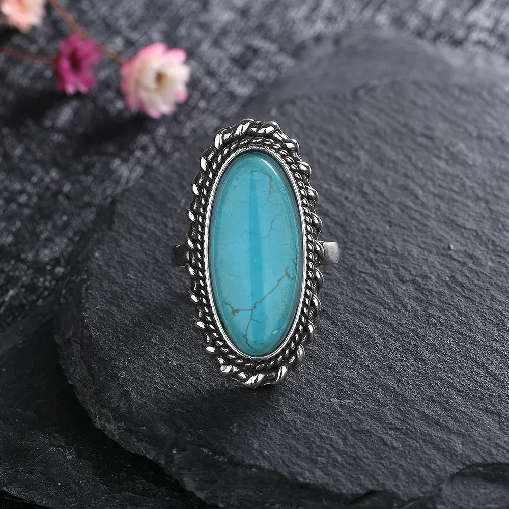 Vintage Sterling Silver Turquoise Statement Ring
