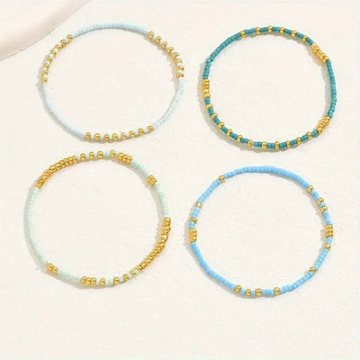 Chic Bohemian Turquoise Beaded Bracelet Set