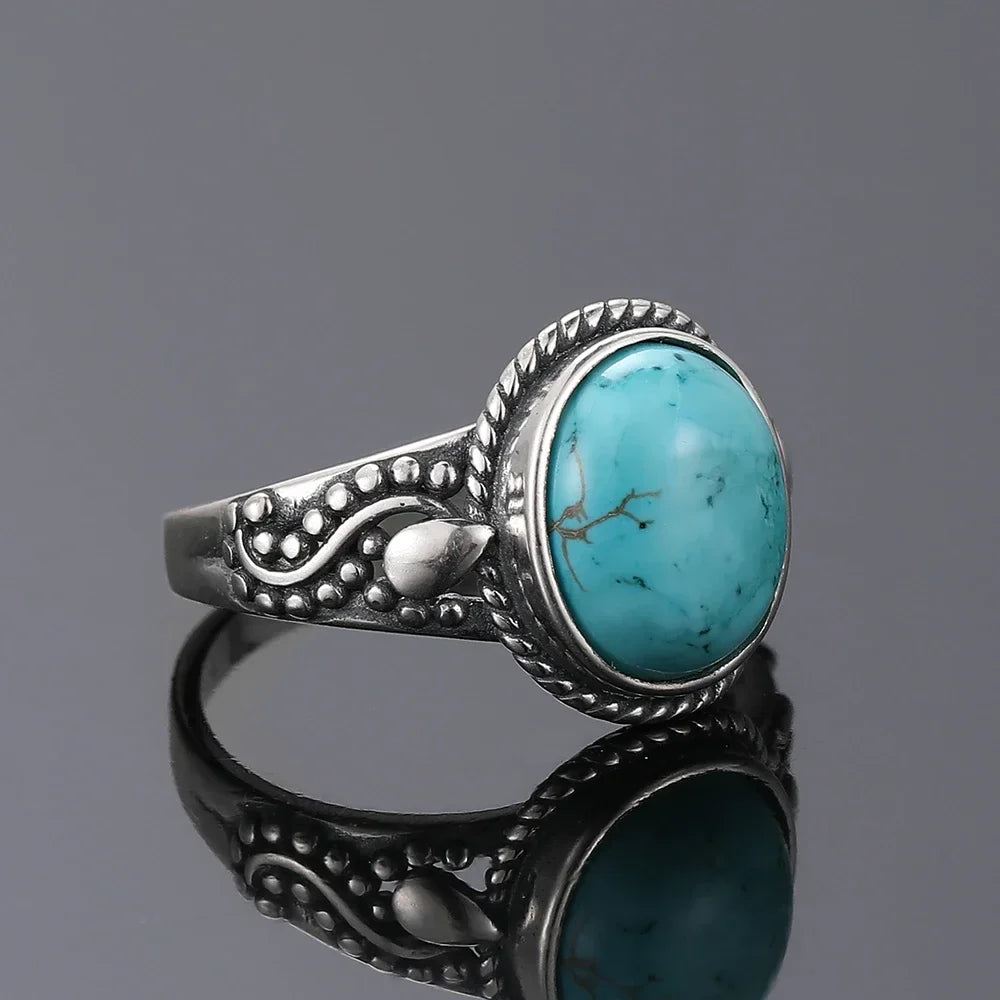 Timeless Silver Oval Turquoise Ring