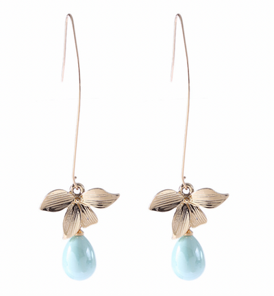 Jade Pearl & Petal Drop Earrings