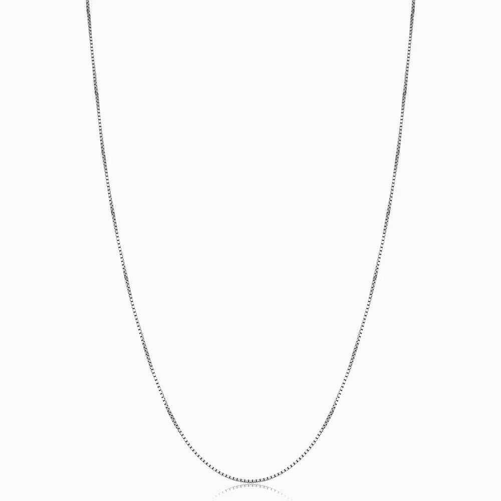Bodega Box Necklace | White Gold