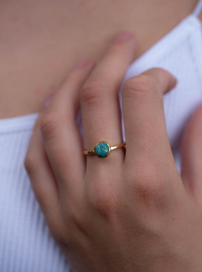 Natural Turquoise Ring in 18K Gold Vermeil