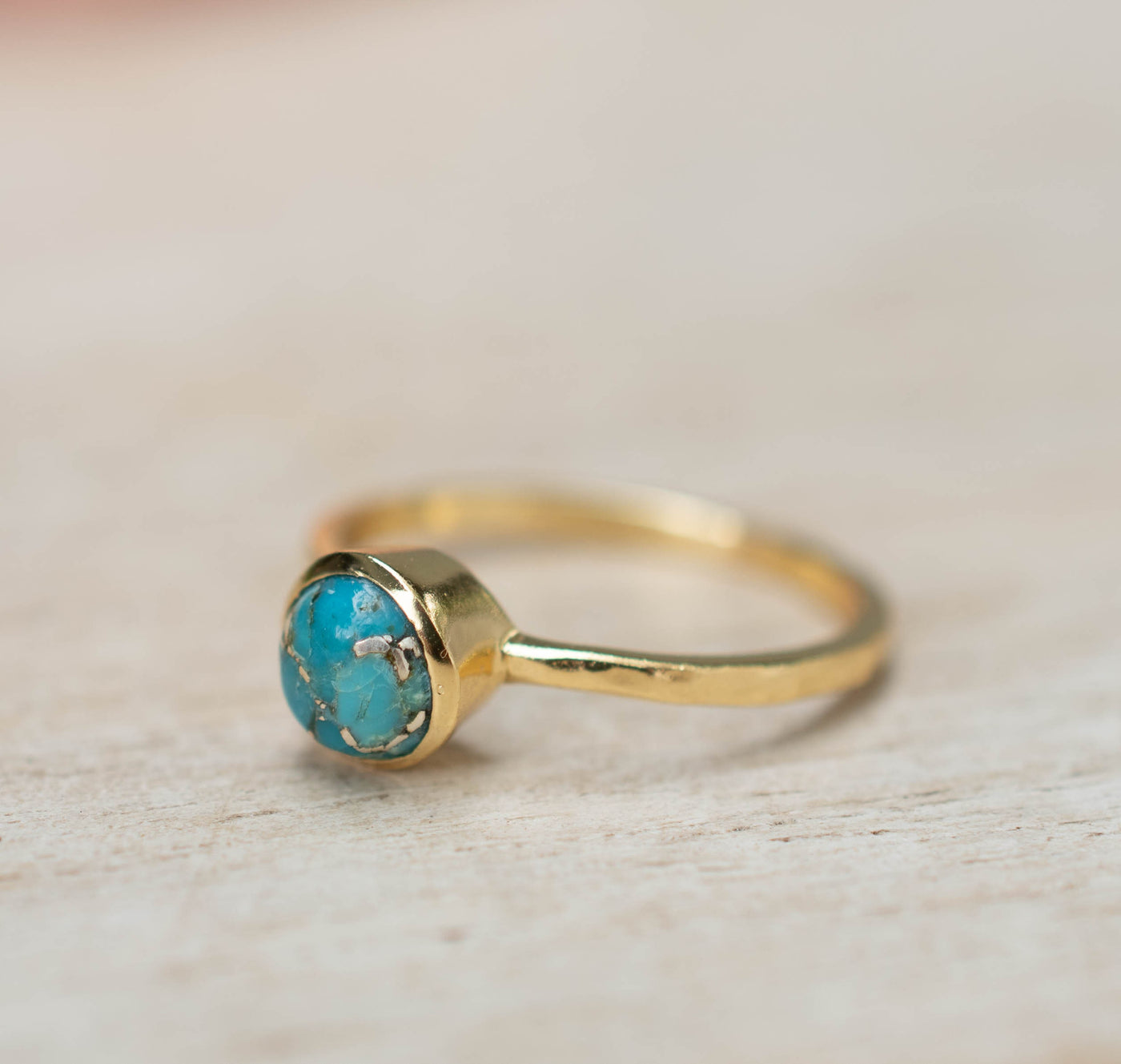 Natural Turquoise Ring in 18K Gold Vermeil