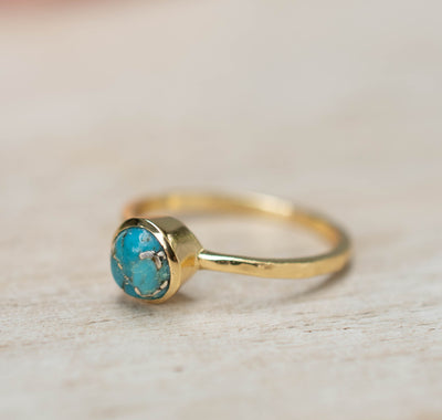 Natural Turquoise Ring in 18K Gold Vermeil