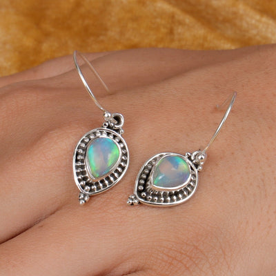 Opal Earrings in 925 Sterling Silver