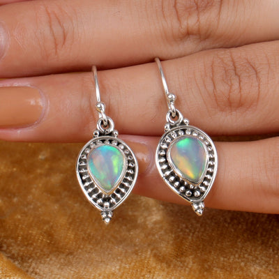 Opal Earrings in 925 Sterling Silver