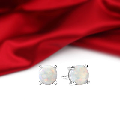 Sterling Silver Opal Earrings