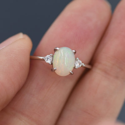 Vintage Opal Ring in Sterling Silver