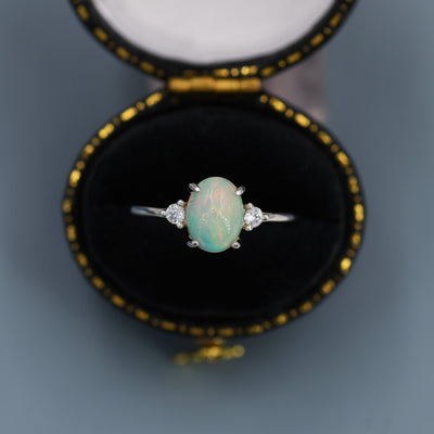 Vintage Opal Ring in Sterling Silver