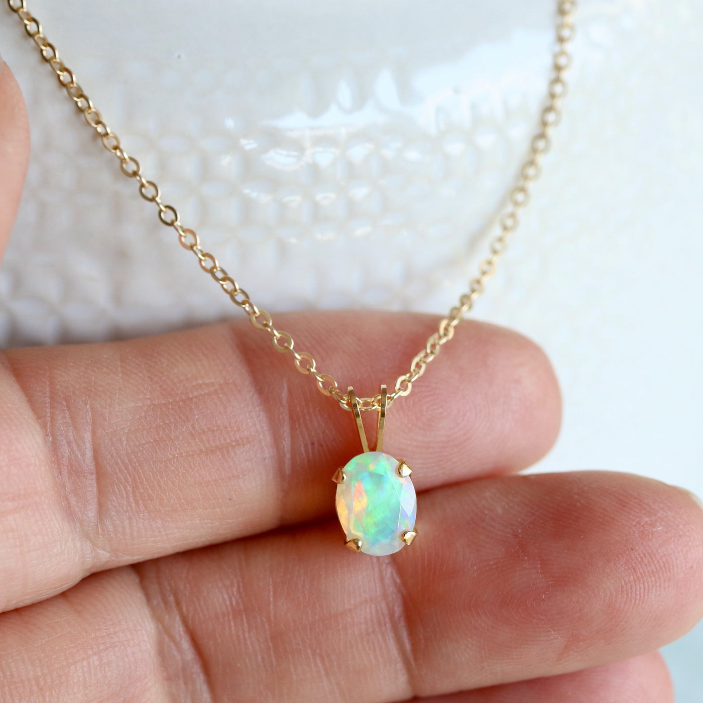 Opal 18K Gold Necklace