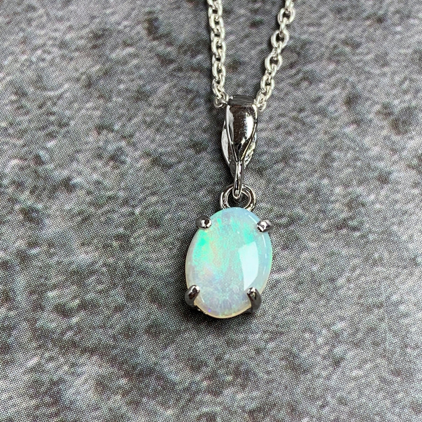 Opal Necklace in Sterling Silver