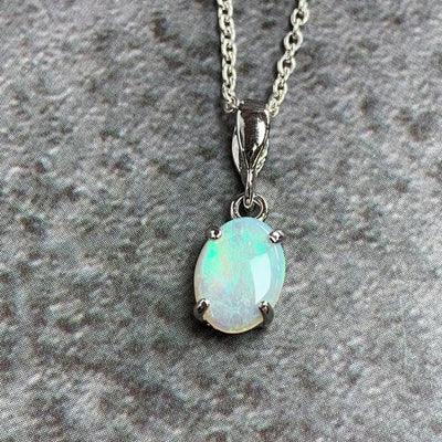 Opal Necklace in Sterling Silver