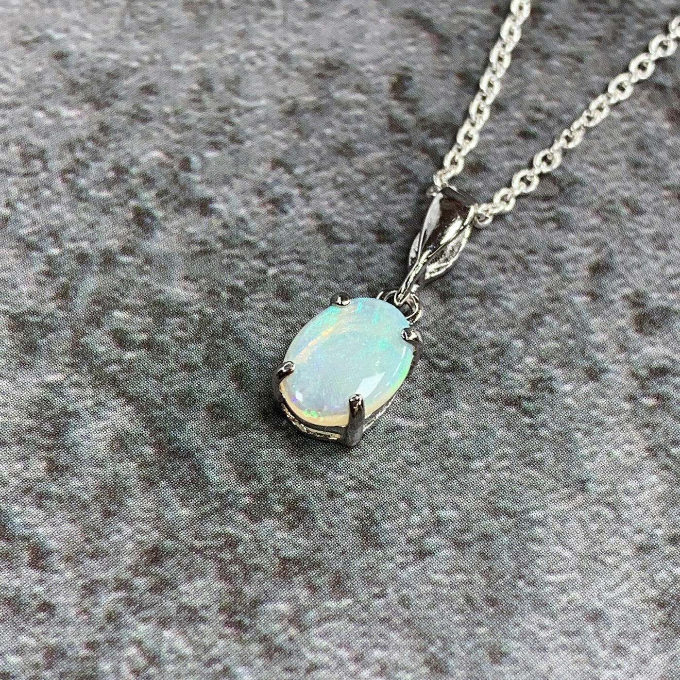 Opal Necklace in Sterling Silver
