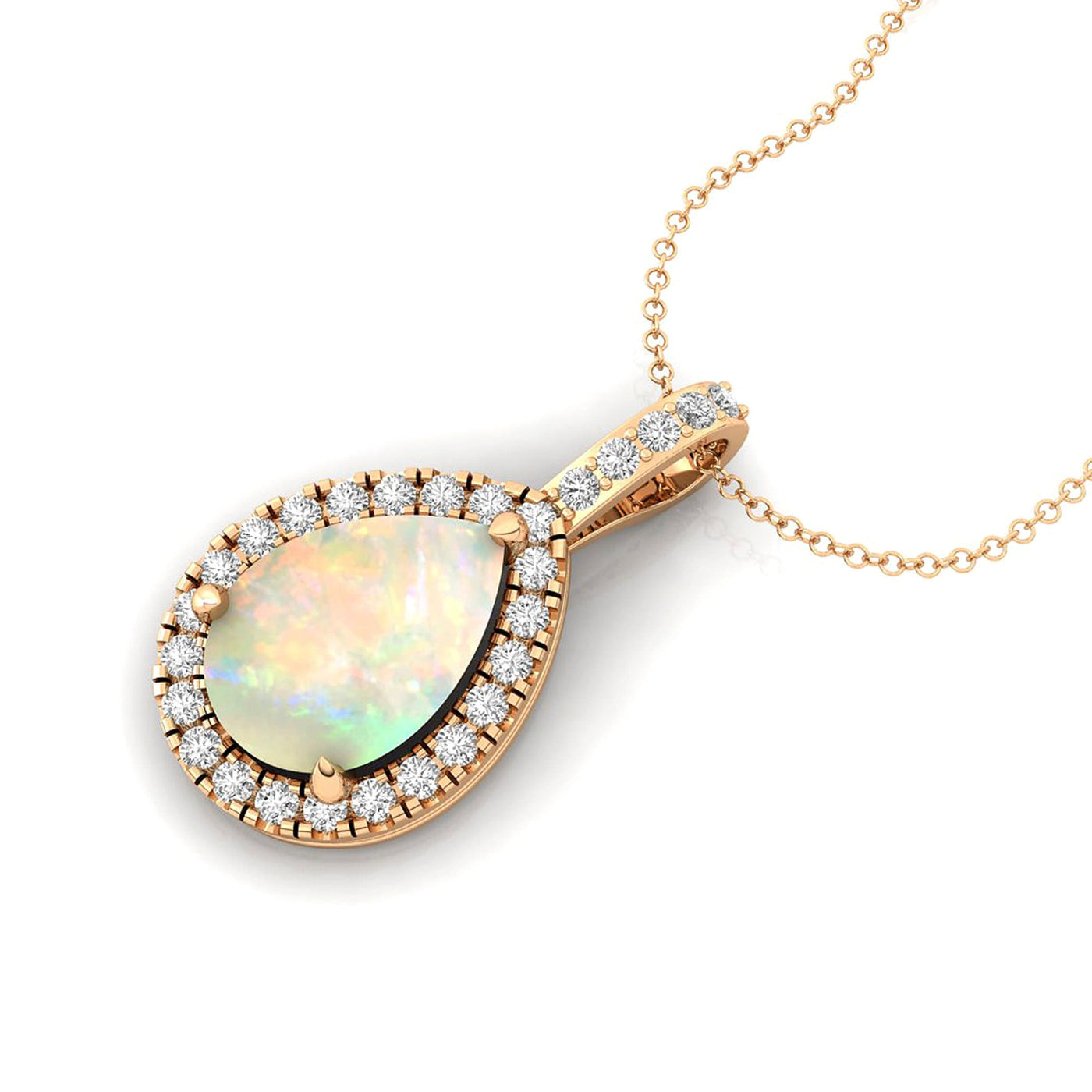 Opal Diamond Pendant