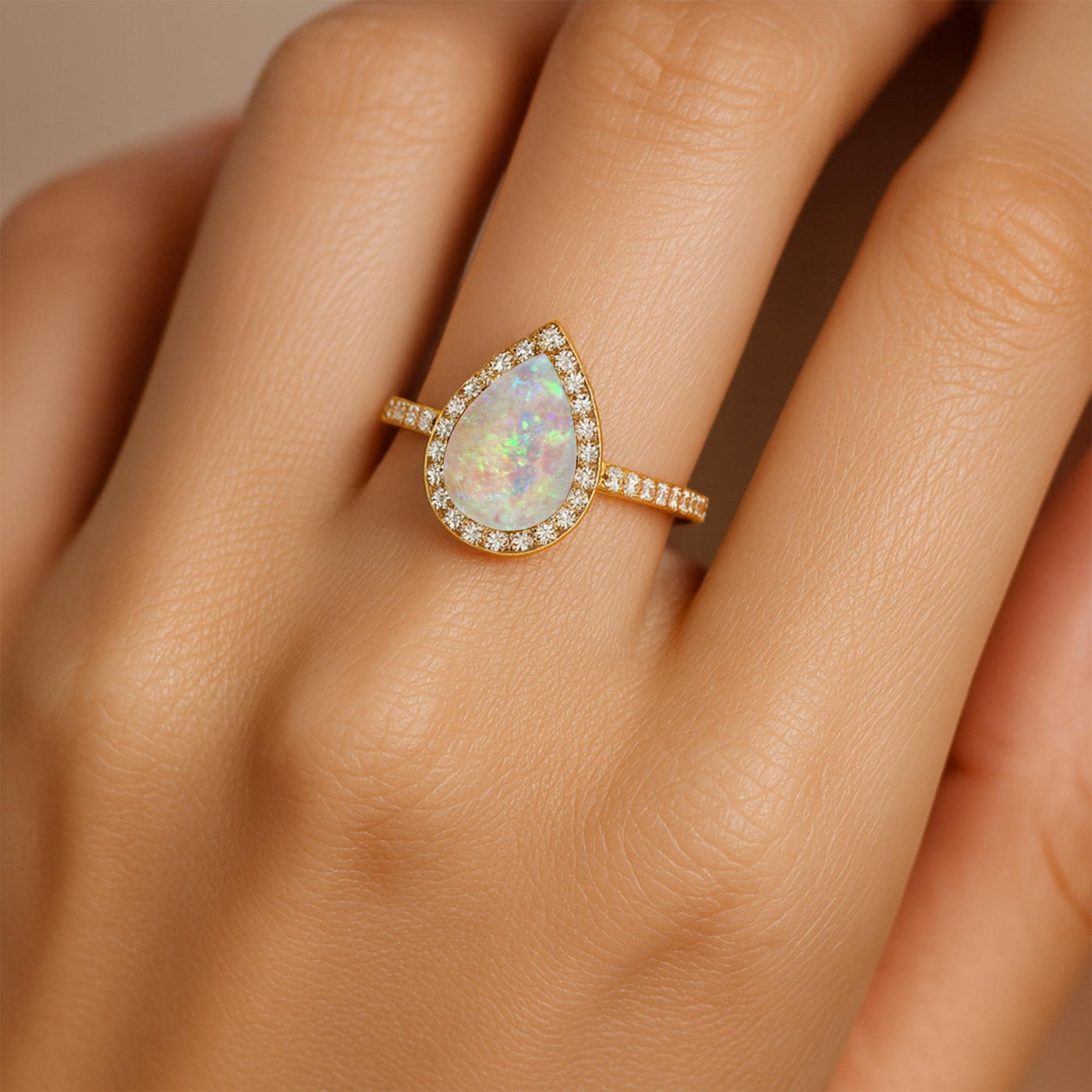 Opal Diamond Ring