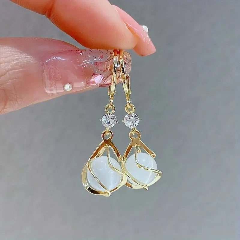 Vintage Opal Golden Earrings