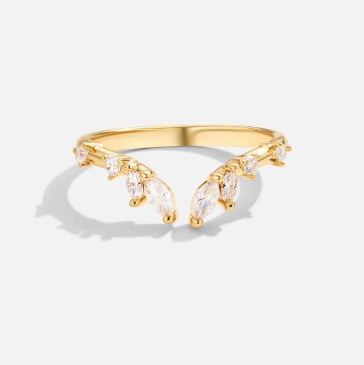 Peace - Crystal Gold Vine Ring