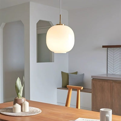 Modern Nordic opal glass pendant lamp with radius
