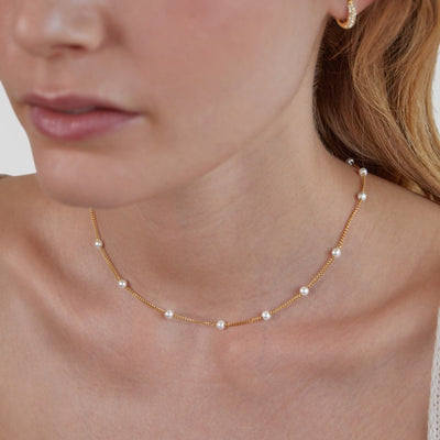 Pure Gold Pearl Necklace