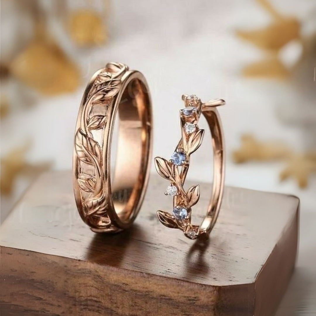 Floral Golden Ring Set