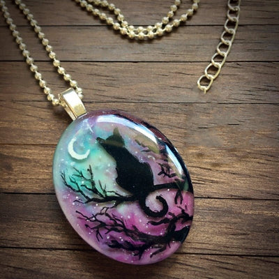 The starry night lovely cat necklace
