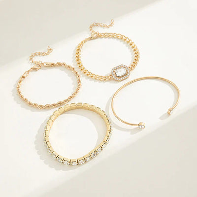 Domitia Calvina Bracelet Set | White Gold