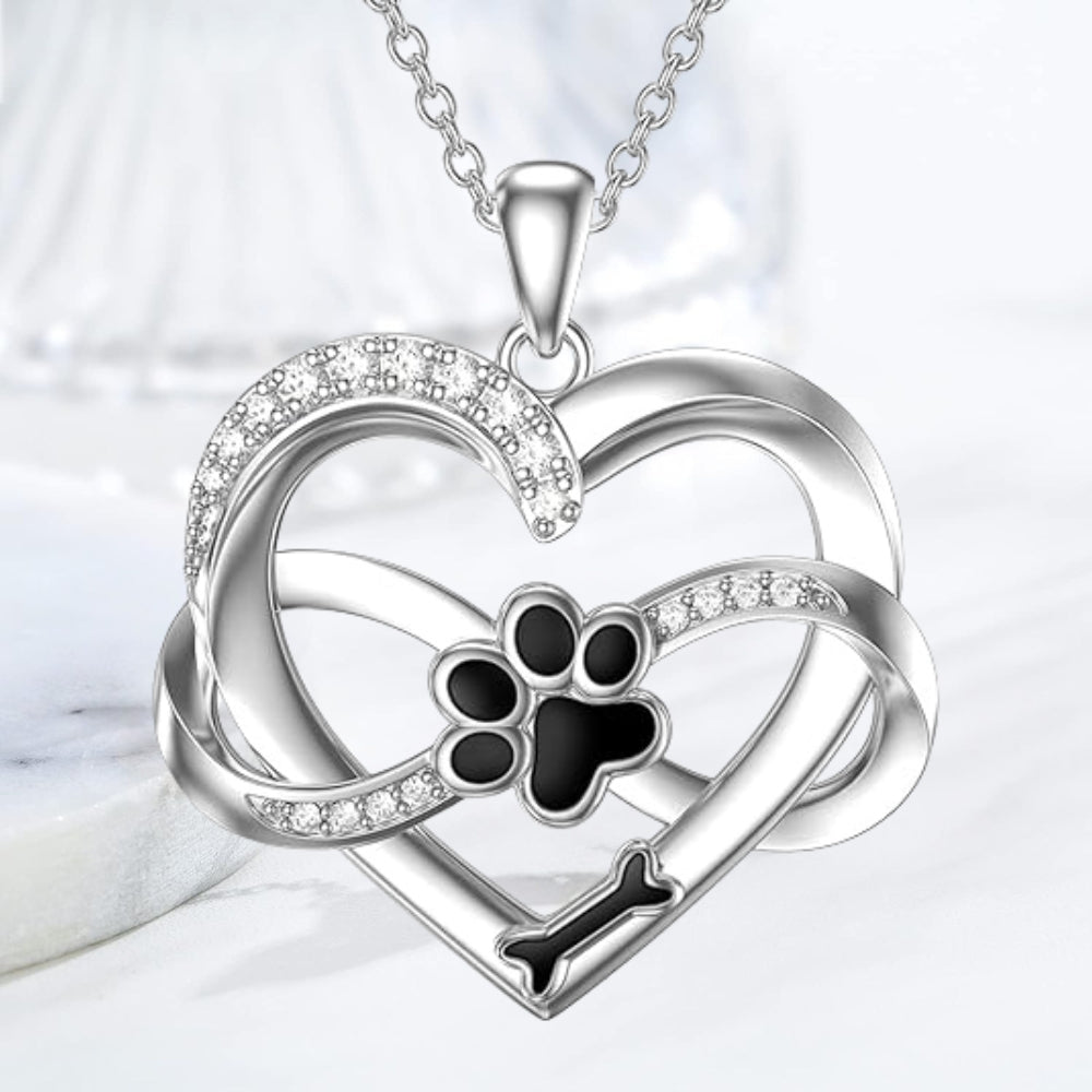 Infinity Heart & Paw Necklace